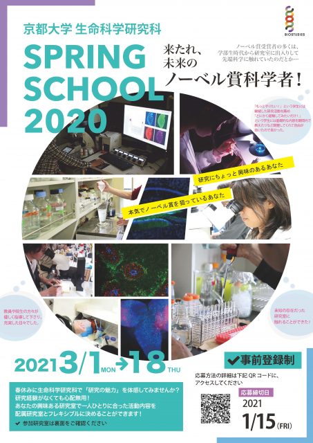 Sping School 2020 チラシ（表面）